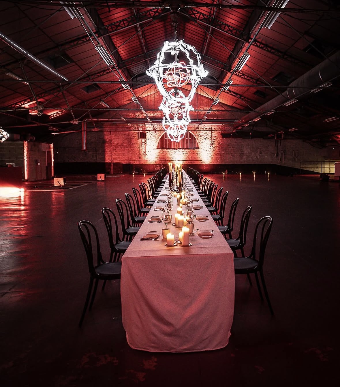 Candlelit banquet hall