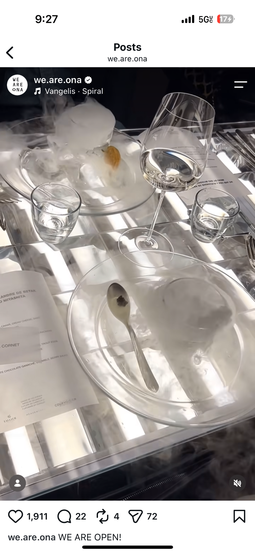 Vapor place setting